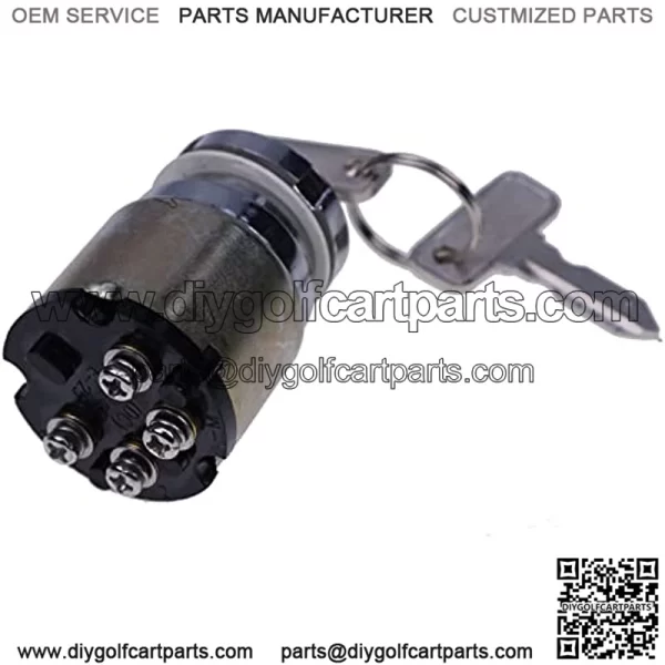 4 Terminal Ignition Key Switch with 2 Keys 1012415 CP1012415 2615 Compatible with Club Car Gas Golf Cart 1983.5-1995 - Image 4