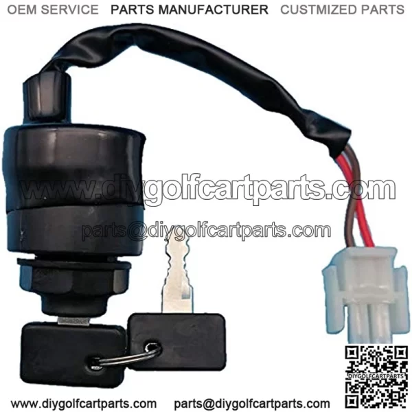 Ignition Key Switch & Keys Compatible with Yamaha Golf Cart G11 G16 G19 G20 G21 G22 JN8-82510-00 JN8-82510-01 JN8-82510-09 Gas or Electric 1996-2000 2001 2002 2003 2004 and Up Z459
