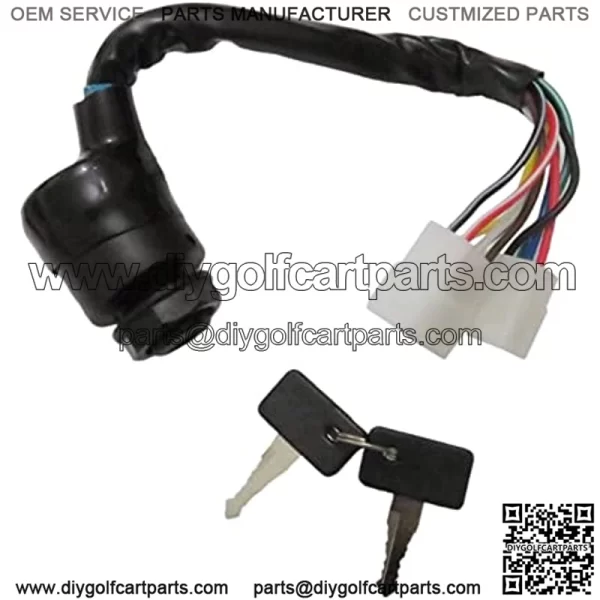 Ignition Key Switch for Yamaha Gas G1 Golf Cart 1978-1989 J17-82508-20-00 J10-82508-20 - Image 2