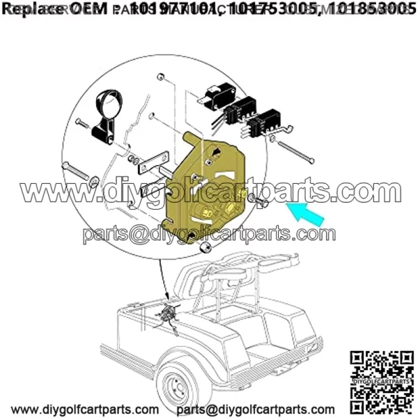 Golf Cart 48V Heavy Duty Forward & Reverse Switch Assembly for 1996-up Club Car DS Models OEM# 101753005 - Image 2
