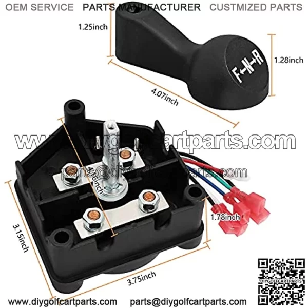 Club Car 48 Volt Forward Reverse Switch Assembly and Handle for Club Car DS 1996-Up Golf Carts&Resistor Assembly for Club Car, Columbia, E-Z-Go, Replaces Club Car 101753005 - Image 3