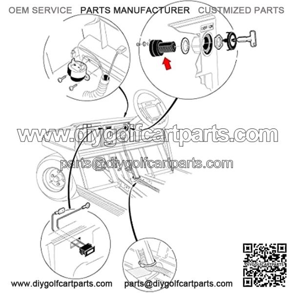 Golf Cart Ignition Key Switch for Club Car DS 1996-Up, Golf Cart Starter Switch for Electric Golf Cart OEM #101826201 36/48 Volts - Image 2
