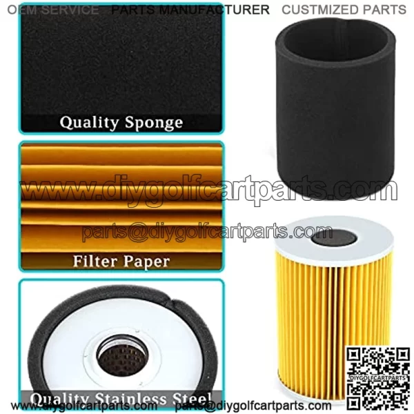 Tune Up Kit for Yamaha G2 G8 G9 G11 4 Cycle Gas Golf Cart 1985-1994, Replaces J10-14417-00 J38-14450-00, Air Filter Pre-Filter with Spark Plug Fuel Filter - Image 4