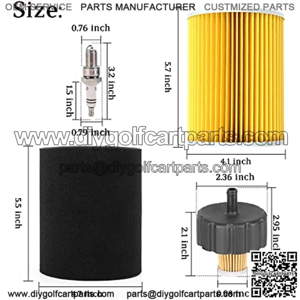 Tune Up Kit for Yamaha G2 G8 G9 G11 4 Cycle Gas Golf Cart 1985-1994, Replaces J10-14417-00 J38-14450-00, Air Filter Pre-Filter with Spark Plug Fuel Filter - Image 5