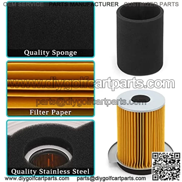 Tune Up Kit for Yamaha G1 G14 Gas Golf Cart, Replace J10-14417-00 JF7-14450-01, Air Filter Pre-Filter with Spark Plug Fuel Filter - Image 2