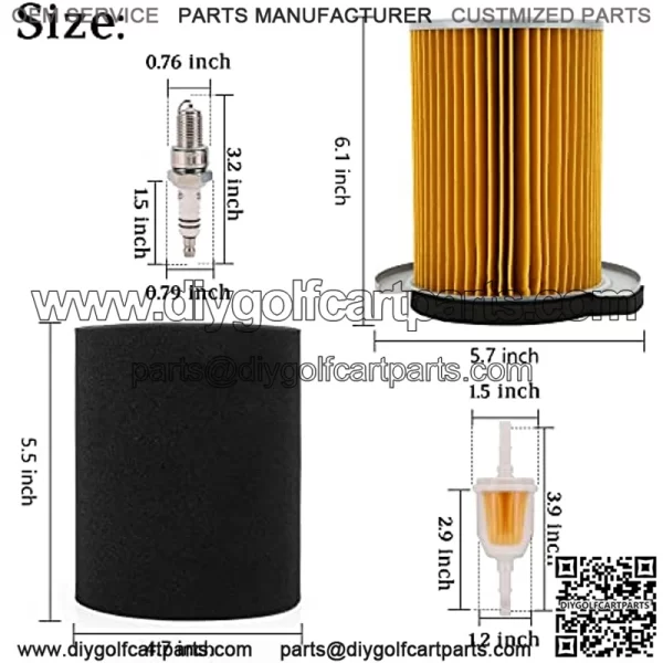 Tune Up Kit for Yamaha G1 G14 Gas Golf Cart, Replace J10-14417-00 JF7-14450-01, Air Filter Pre-Filter with Spark Plug Fuel Filter - Image 5