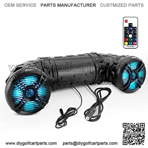 Pyle Marine ATV Powered Speakers - 4.0 Wireless Bluetooth, 800 Watt, Color Changing LED Lights, IP44 Waterproof, 6.5?? Dual Audio Sound System for UTV, Golf Carts, Jetski and Snowmobile - PLATV65BT.5