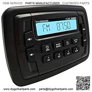 VX-280 Bluetooth UTV Radio with AM/FM USB Input for Polaris Ranger XP900 Golf Cart ATV Motorcycle Boat Heavyduty Powersports Car Vehicles Headunit Sound System