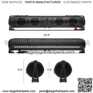Sound Bar 26" LED Bluetooth 12V Remote GOLF CART BOAT ATV SXS Speaker