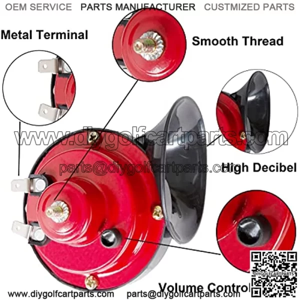 12V Universal Golf Cart Horn Kit with Floor Mount Button for Club Car, EZGO, Yamaha, UTV, ATV, Boat - Image 2
