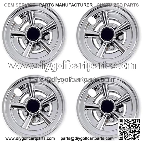 Golf Cart Wheel Covers Hub Caps for Most Golf Carts 8 inch(Set of 4)