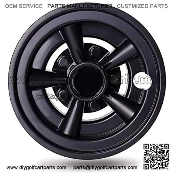 Golf Cart Wheel Covers Hub Caps for Yamaha/Club CAR/EZ-GO Par Car 8" (Set of 4) (Black) - Image 2