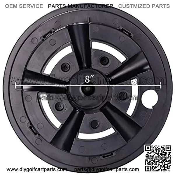 Golf Cart Wheel Covers Hub Caps for Yamaha/Club CAR/EZ-GO Par Car 8" (Set of 4) (Black) - Image 3