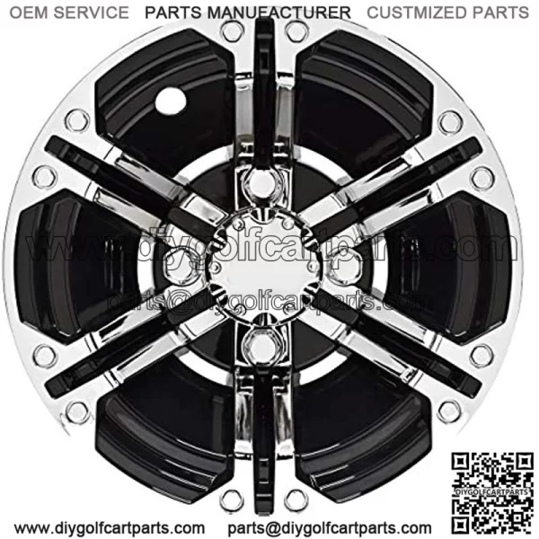 Wheel Cover, Set of 4, 10" Daytona Chrome with Black