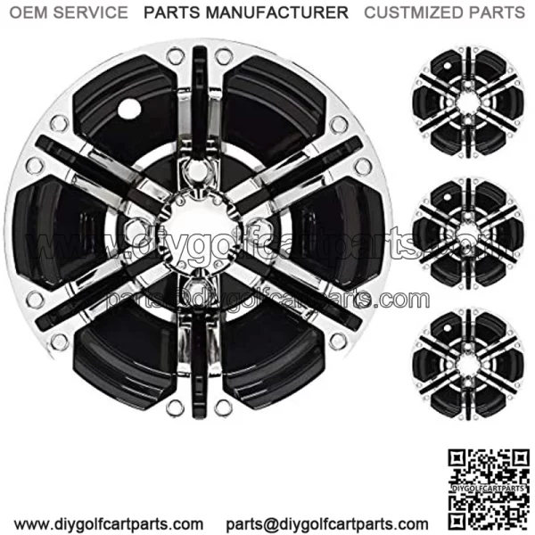 Wheel Cover, Set of 4, 10" Daytona Chrome with Black - Image 2