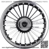 8" Golf Cart Turbine Wheel Covers Hub Caps (Set Of 4) - Black/Silver - Image 2