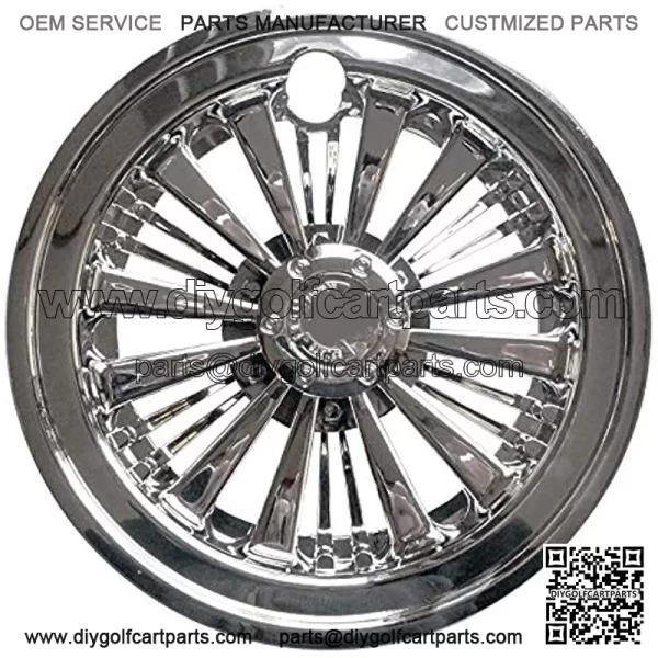 Set (4) 8. Chrome Eagle Wheel Covers for Club Car, EZGO, Yamaha, Golf Carts - Image 2