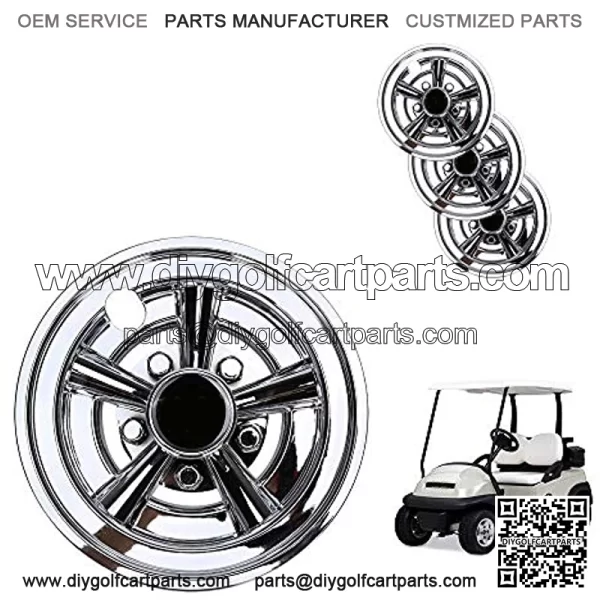 Golf Cart Wheel Covers 8 Inch Set of 4, Wheel Caps for Standard Golf Cart Rims,Fit for EZGO,Yamaha,Club Car