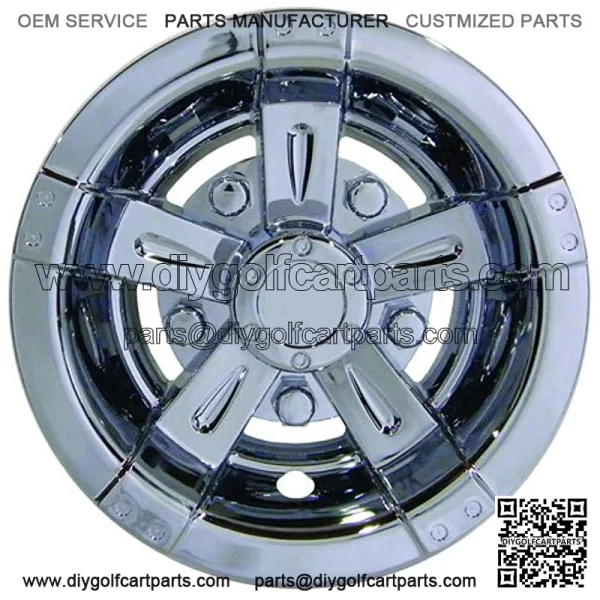Golf Cart Wheel Covers by 8" Vegas Chrome Set of 4 Hubcaps - Image 2