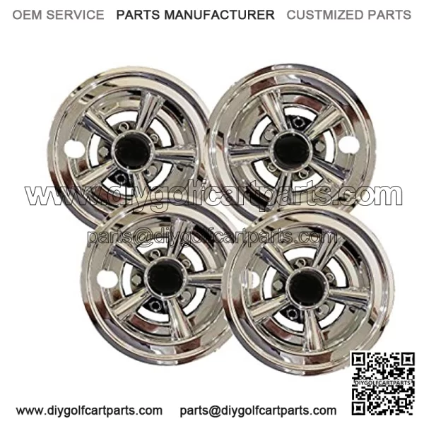 4 Golf Cart Wheel Covers Hub Caps 8" Silver For YAMAHA CLUB CAR EZGO