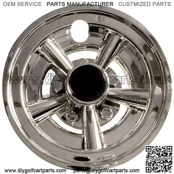 4X 8 Chrome Golf Cart Wheel Covers for EZGO, Club Car, Yamaha Carts