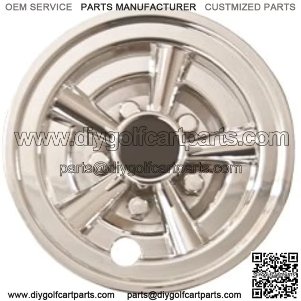 4X 8 Chrome Golf Cart Wheel Covers for EZGO, Club Car, Yamaha Carts - Image 2
