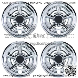Golf Cart Wheel Covers, 8" Chrome (Set of 4)