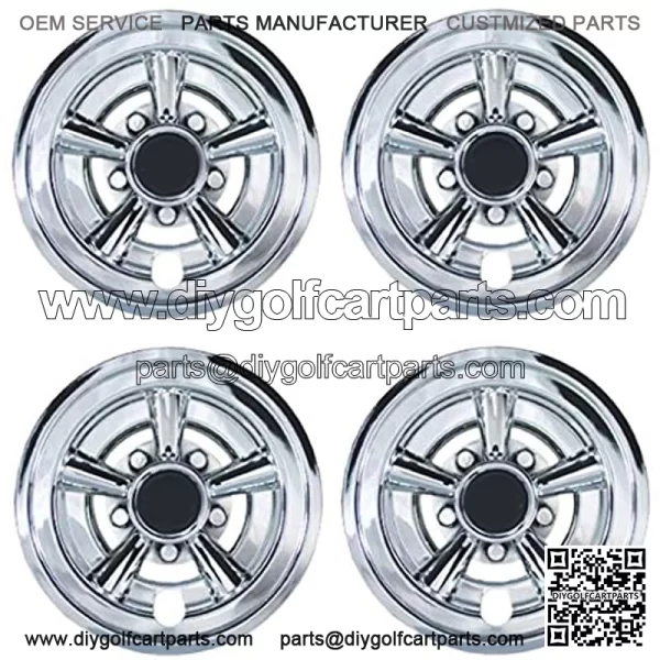 Golf Cart Wheel Covers, 8" Chrome (Set of 4)