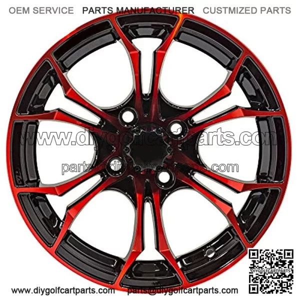 Aluminum Golf Cart Wheel | 4x101.6mm Bolt Pattern (Sold as Single Unit) - Image 2