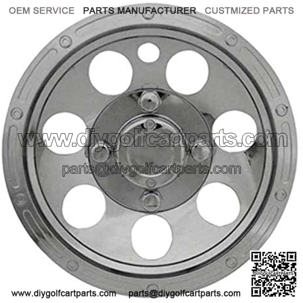 10" Chrome Beadlock Golf Cart Hub Caps - Each