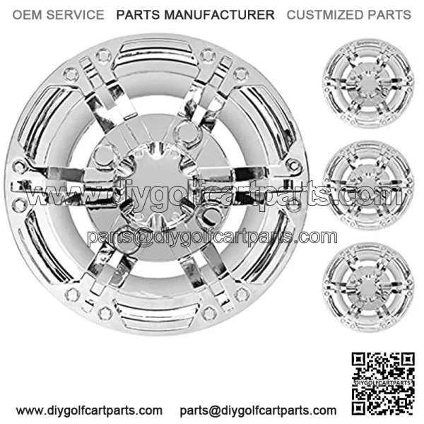 Golf Cart 8" Wheel Cover Set of 4 Daytona Chrome