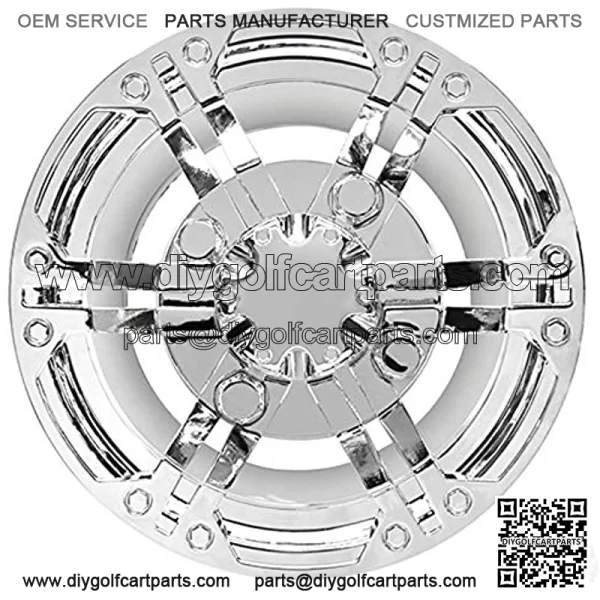 Golf Cart 8" Wheel Cover Set of 4 Daytona Chrome - Image 2