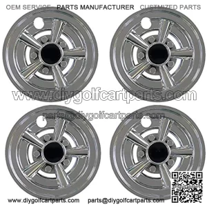 NEW 8" Golf Cart Hub Cap Wheel Cover Chrome Hubcaps