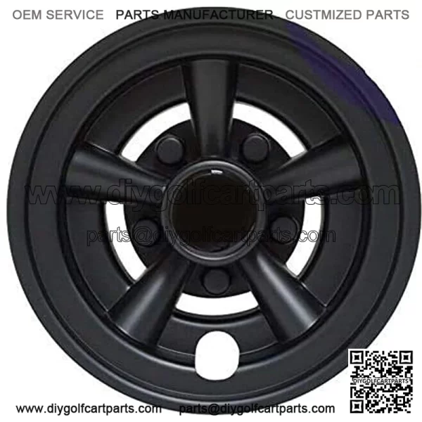 8" Wheel Rim 'SS' Glossy Black Hub Caps(Set of 4) For EZGO CLUB CAR YAMAHA Golf Cart