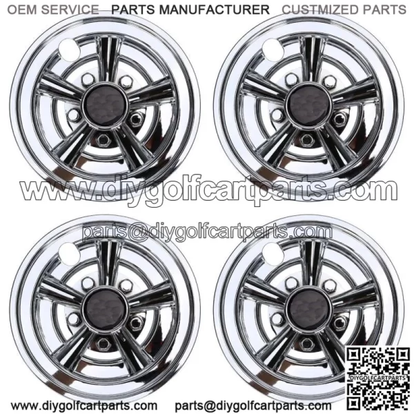 Silver 8 Inch Golf Cart Wheel Covers Hub Caps for EZGO Club Car Yamaha Set of 4