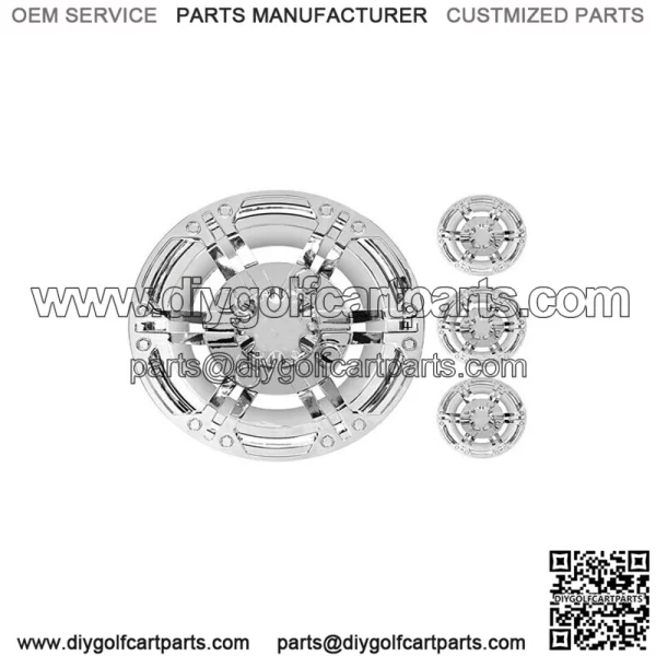 HUB CAP 8" DAYTONA, CHROME, SET OF 4 Golf Cart Yamaha EZGO Club Car