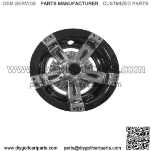 New Set of 4 Golf Cart 10" Black Machine Wheel Cover Hub Caps for 10 Inch Wheels