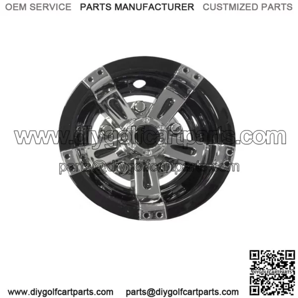 New Set of 4 Golf Cart 10" Black Machine Wheel Cover Hub Caps for 10 Inch Wheels