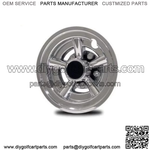 Yamaha Golf Cart Wheel Covers SS Chrome 8" Set Of 4 Ezgo Golf Car Parts New