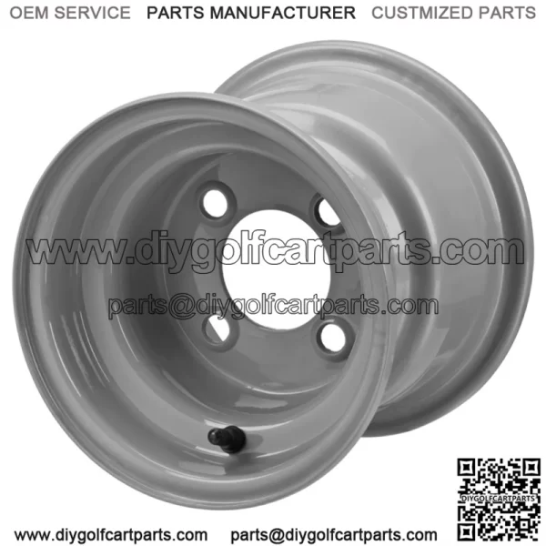 Revenge 8" Gray Steel Golf Cart Wheel (No Offset)