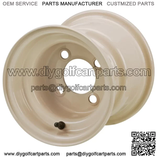 Revenge 8" Beige Steel Golf Cart Wheel (No Offset)