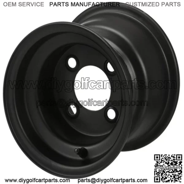 Revenge 8x7 Black Steel Golf Cart Wheel