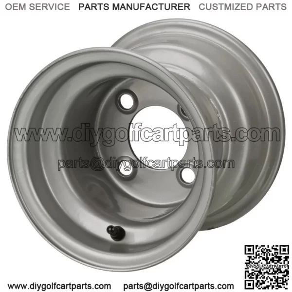 Revenge 8x7 Silver Steel Golf Cart Wheel 3:4 Offset