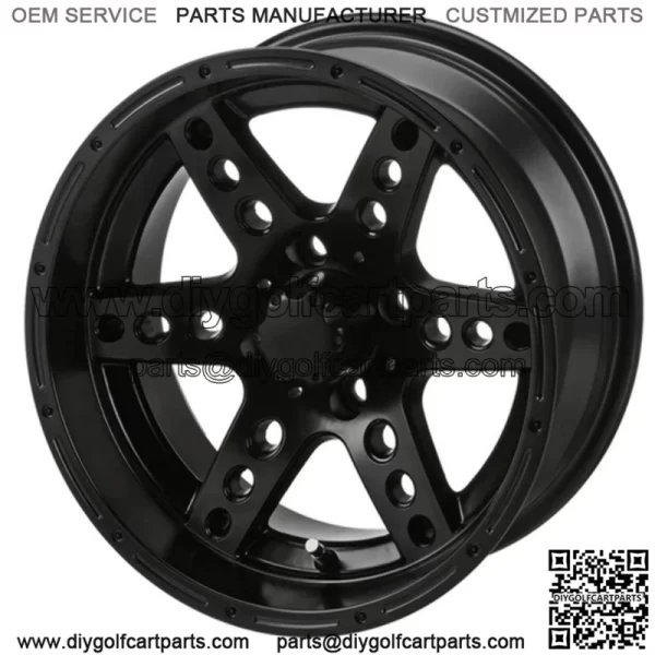 Revenge 14x7 Chaos Matte Black Golf Cart Wheel 3:4 Offset