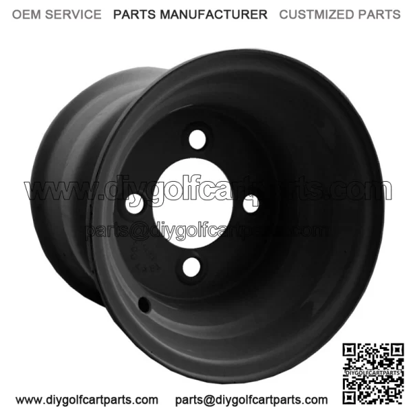10"x8" Black Steel Golf Cart Wheel - 3+5 Offset