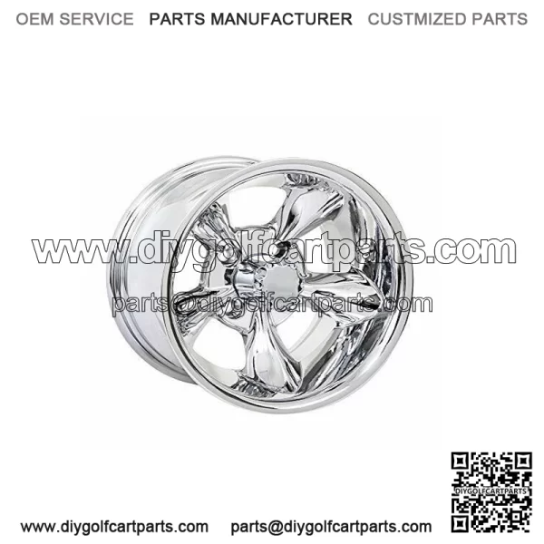 10 inch Godfather (Chrome) Golf Cart Wheel 4-4 Bolt (4x101.6mm) | 3:4 Offset