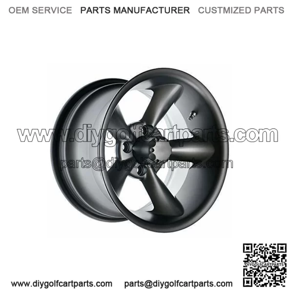12 inch Godfather (Matte Gray) Golf Cart Wheel 4-4 Bolt (4x101.6mm) | 3:4