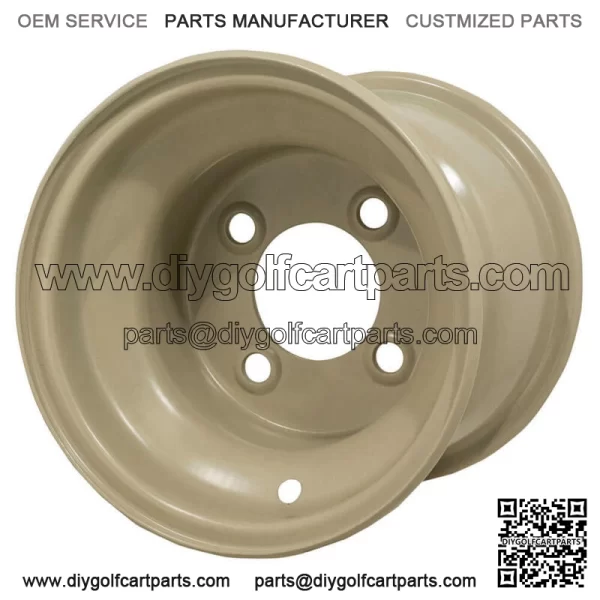 1 Golf Cart Steel Wheel 8x7 Centered Offset Yamaha Drive & Drive2 Stone Color - Image 2