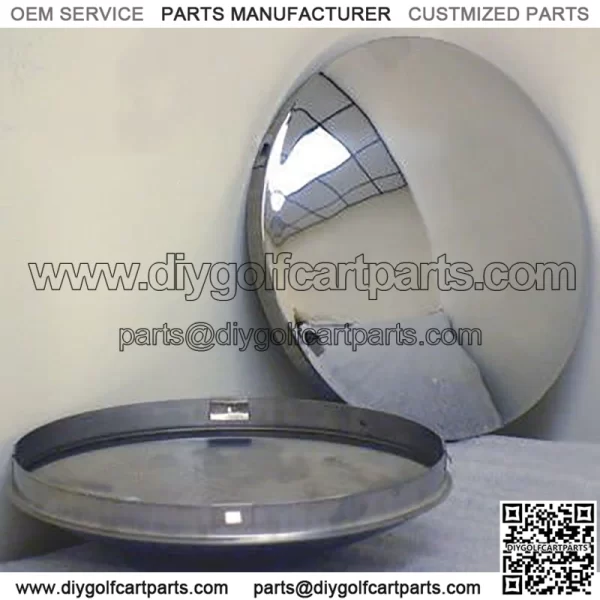 Set of 4, R2512-x4, 8" Dia. StainleSteel Baby Moon Hub Cap for Trailer, Dollies, Golf Cart, Lawn Mower, etc.