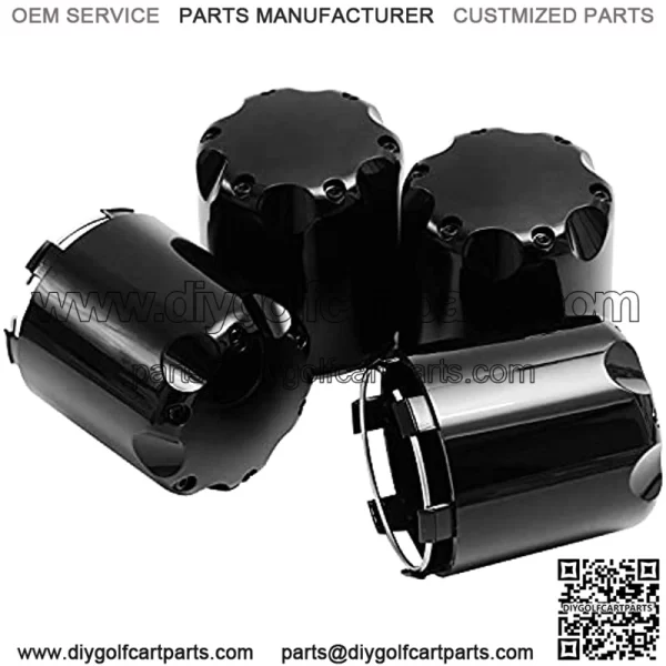 Compatible 2.8inch 71mm Wheel Center Caps EZGO Yamaha Club Car for 8 10 12 Inch Rims , Pack of 4 (GloBlack)